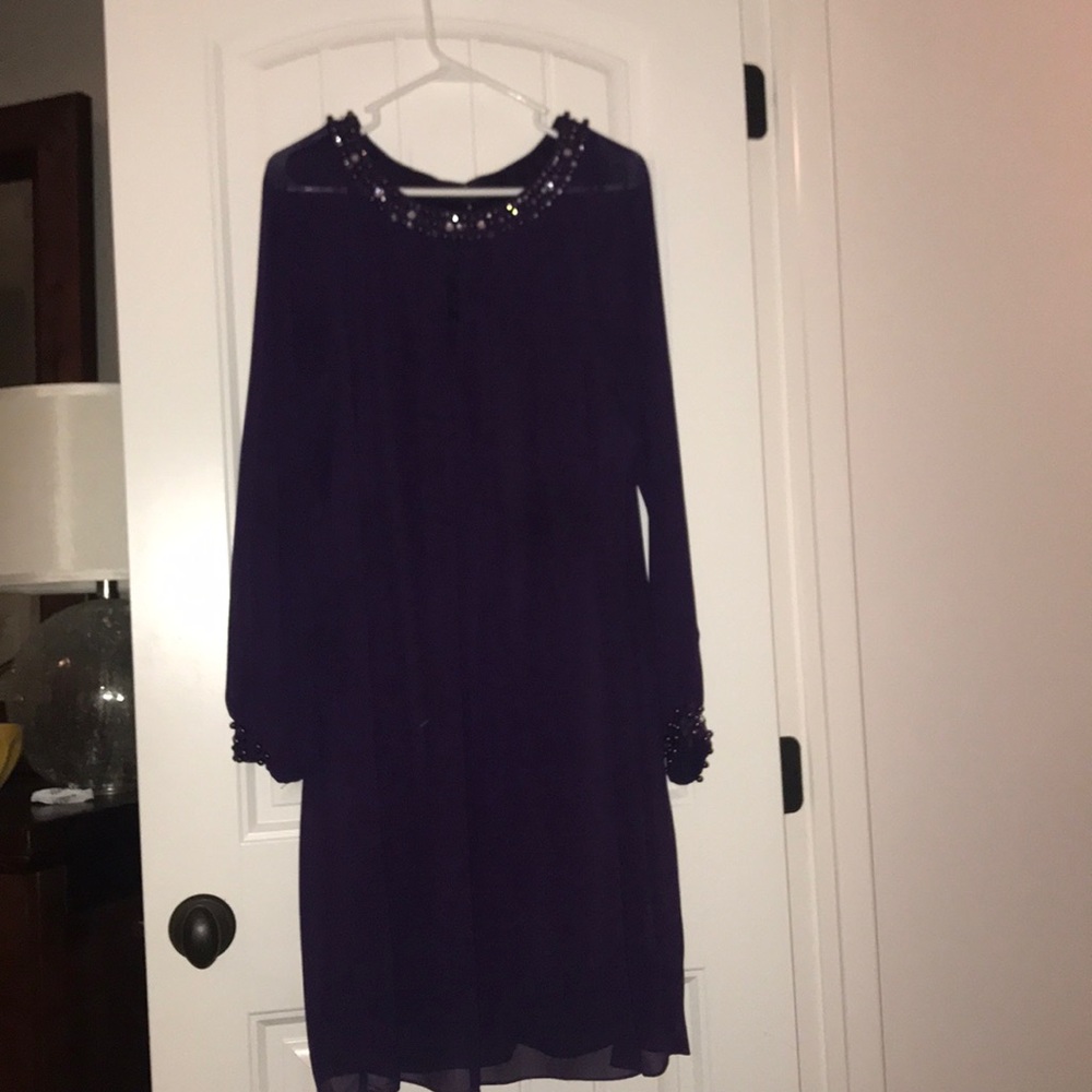Purple shift dress